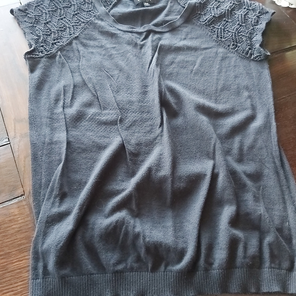 DALIA BLACK LACE SWEATER-BLACKER!/B1